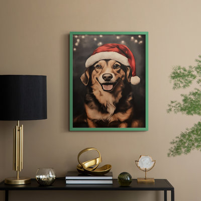 «Christmas Holiday Art», série 2-XXXIX, reproduction encadrée - bois massif