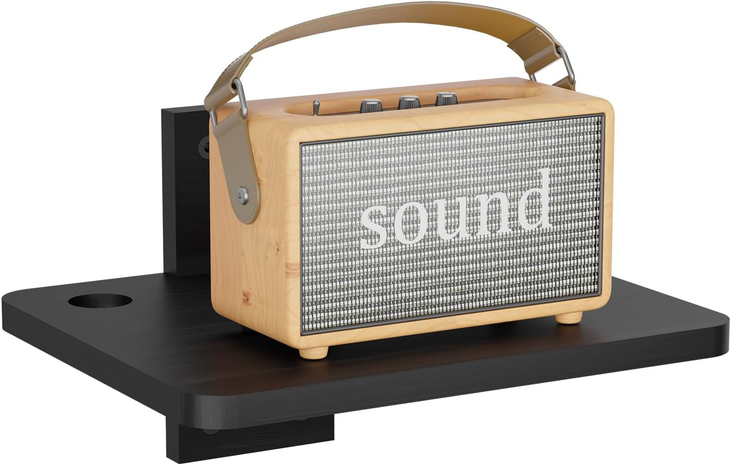 George Oliver Wall Mount Shelf, Up to 22 lbs, Wooden Floating TV Stand ...