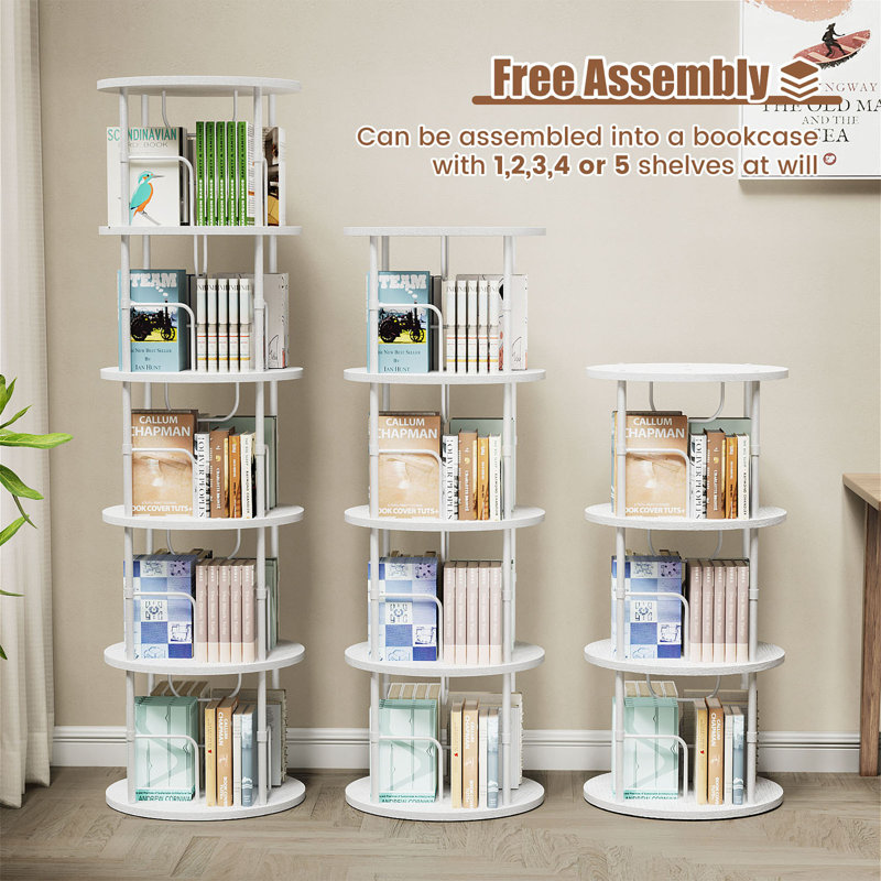 Bibliothèque Mykelti, (4 tablettes) H 50,7 po x l 17,7 po x P 17,7 po, Blanc