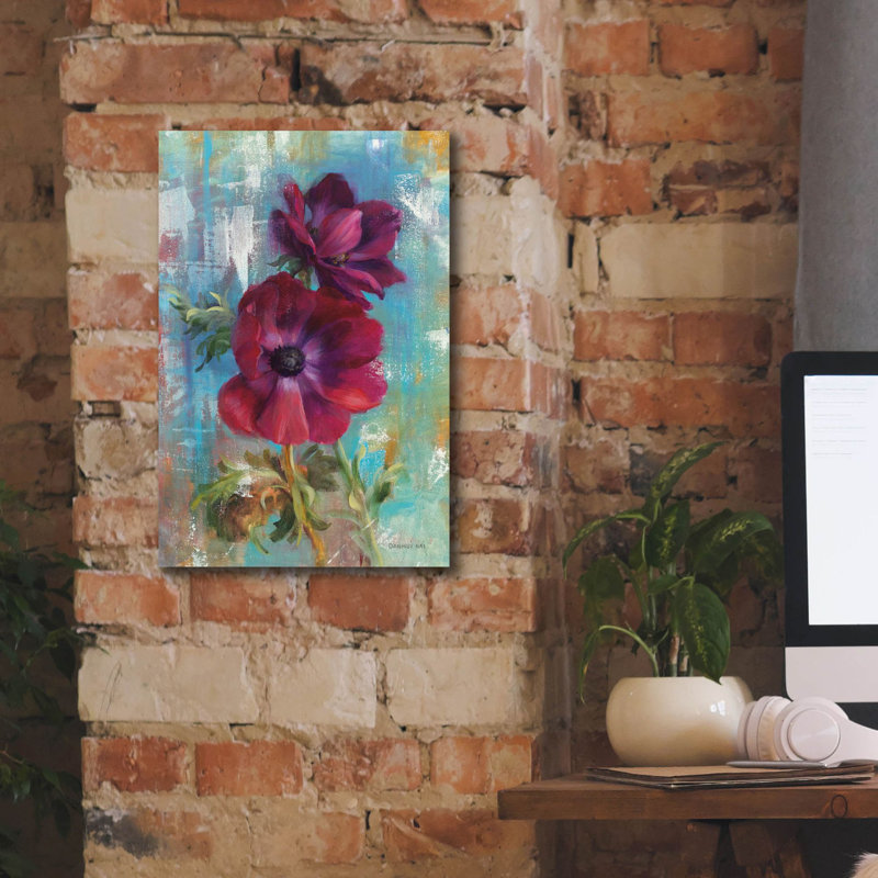 «Rich Anemones 1» par Danhui Nai, art mural sur toile, H 18 po x l 12 po