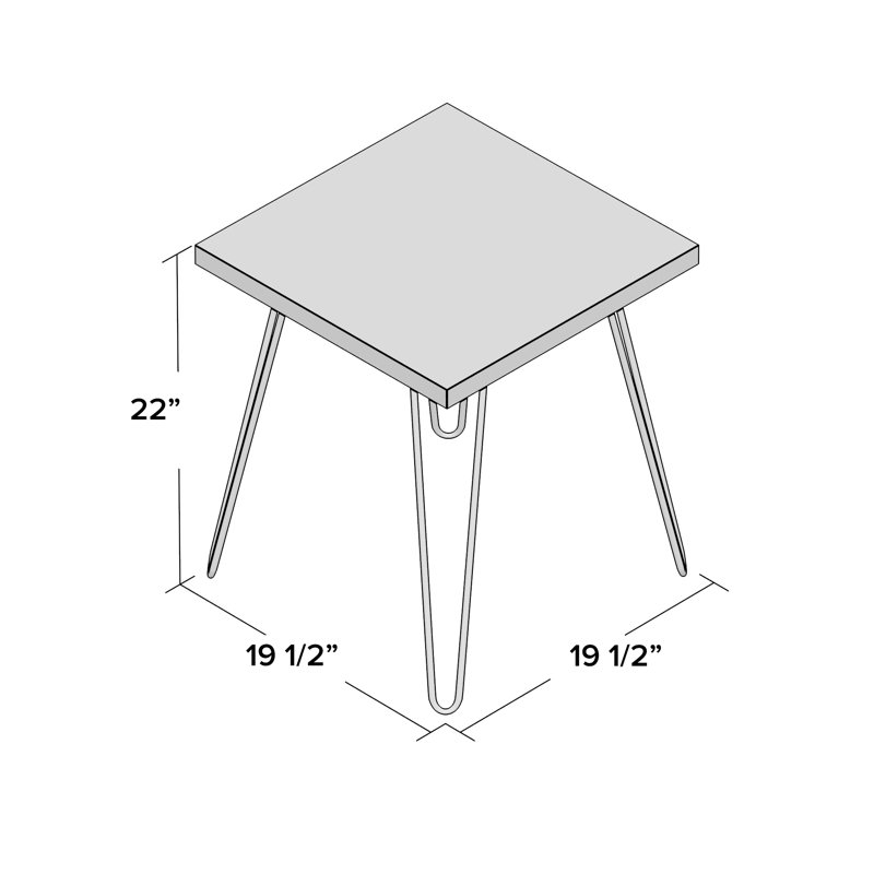 Ewalt Side Table with metal legs, Sonoma Oak