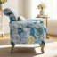 Chaise d'appoint en velours à imprimé floral avec coussin, pieds en bois massif-130668078