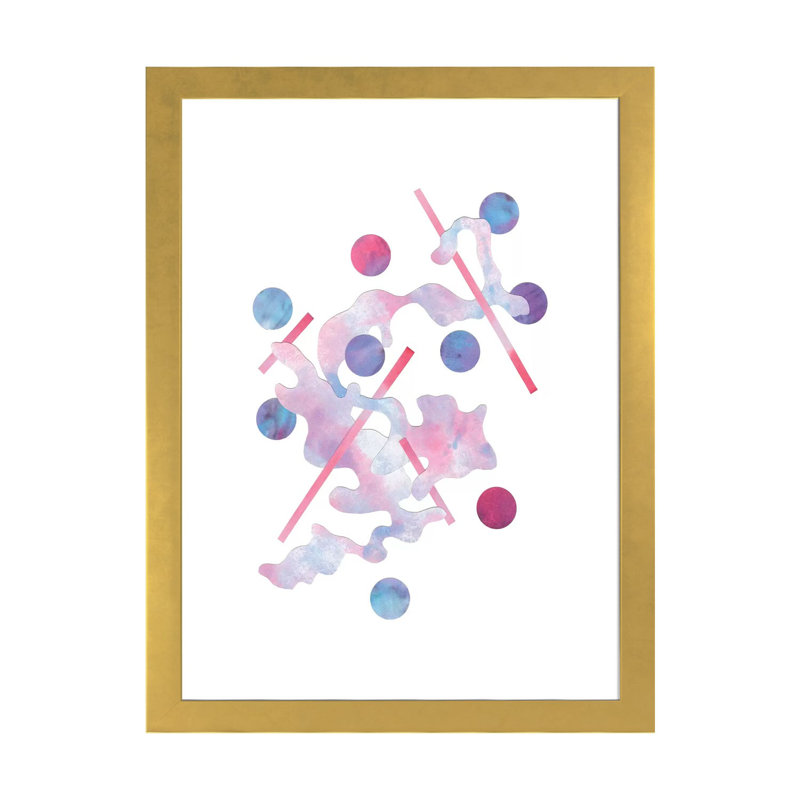 «Paint Cloud II» par Jamie Douglas - impression d'art graphique, Papier encadré doré, Blanc, H 32 po x l 24 po x P 1 po