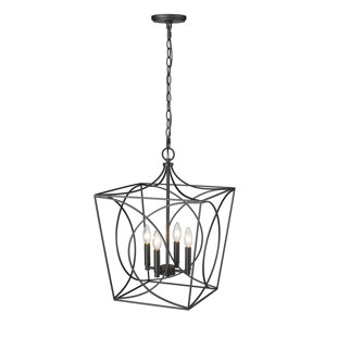 Luminaire suspendu carré 4 lumières