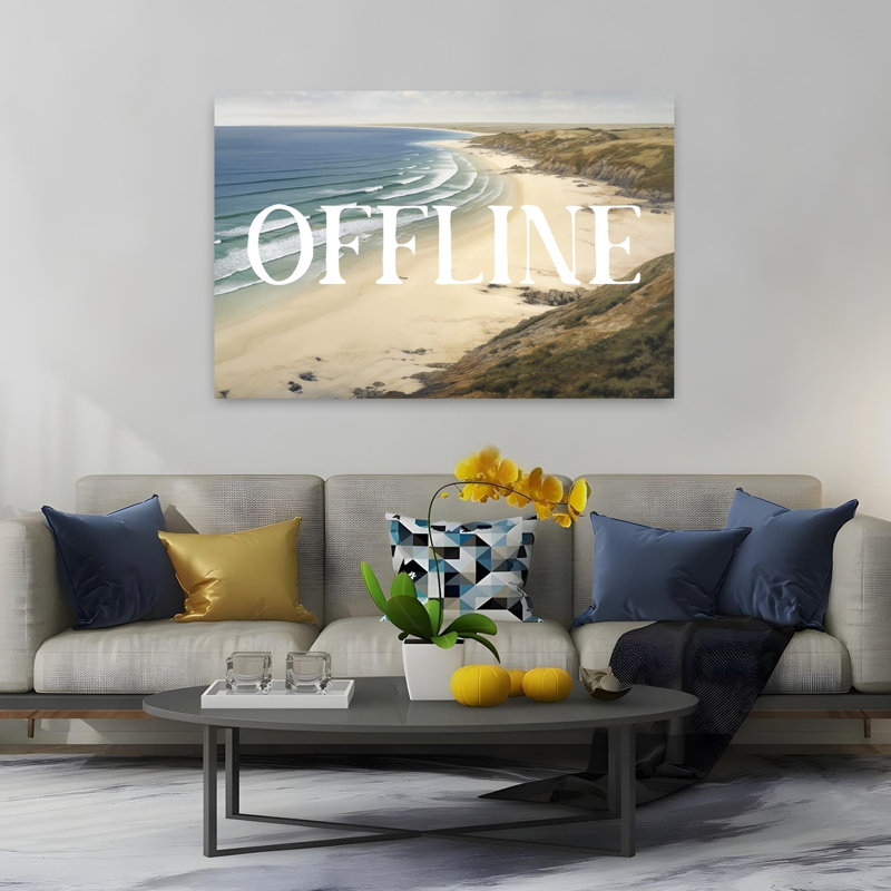 Art contemporain, art côtier abstrait serein et tranquille, H 40 po x l 60 po