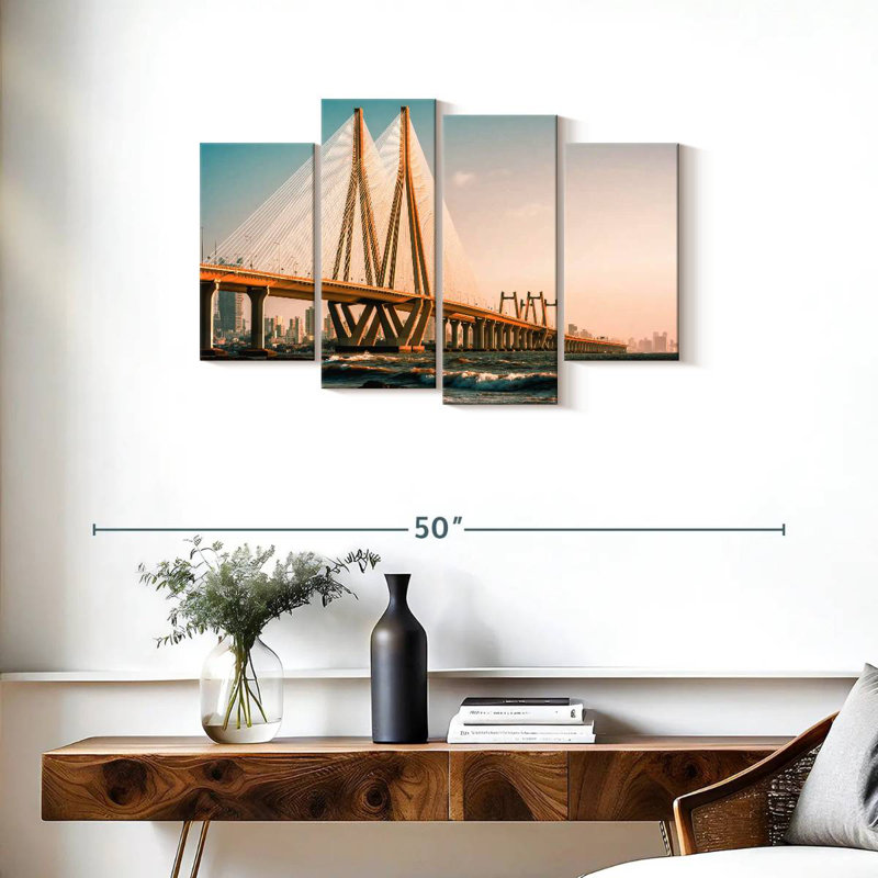 Lilie Bandra-Worli Sea Link au crépuscule