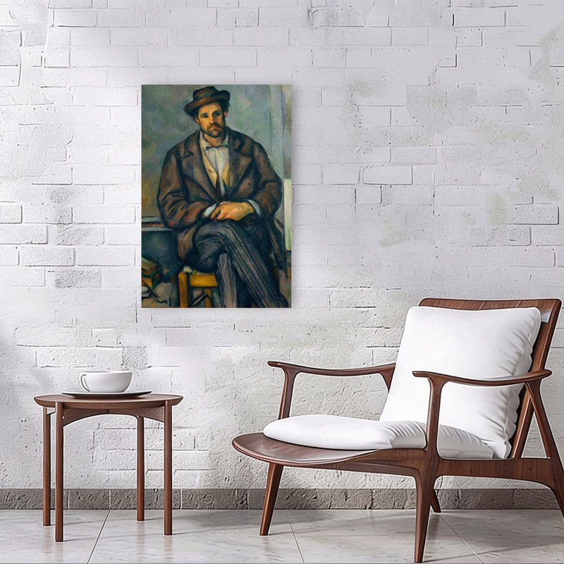 Paysan assis, vers 1892-1896, estampe d'art mural abstraite impressionniste contemporaine, H 36 po x l 24 po