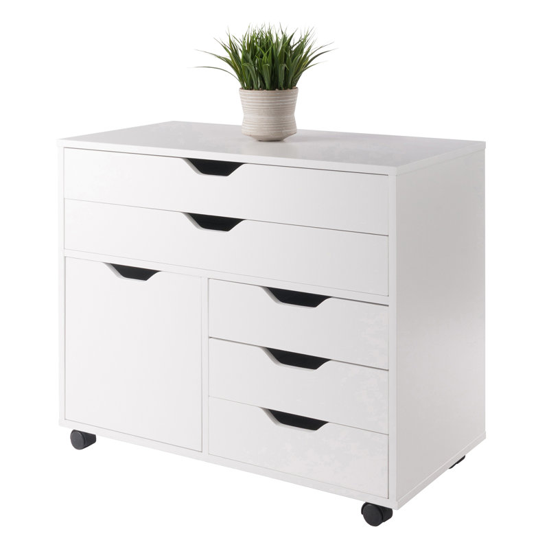 Crandon 4 ou plus. -Armoire de rangement à tiroirs, Blanc