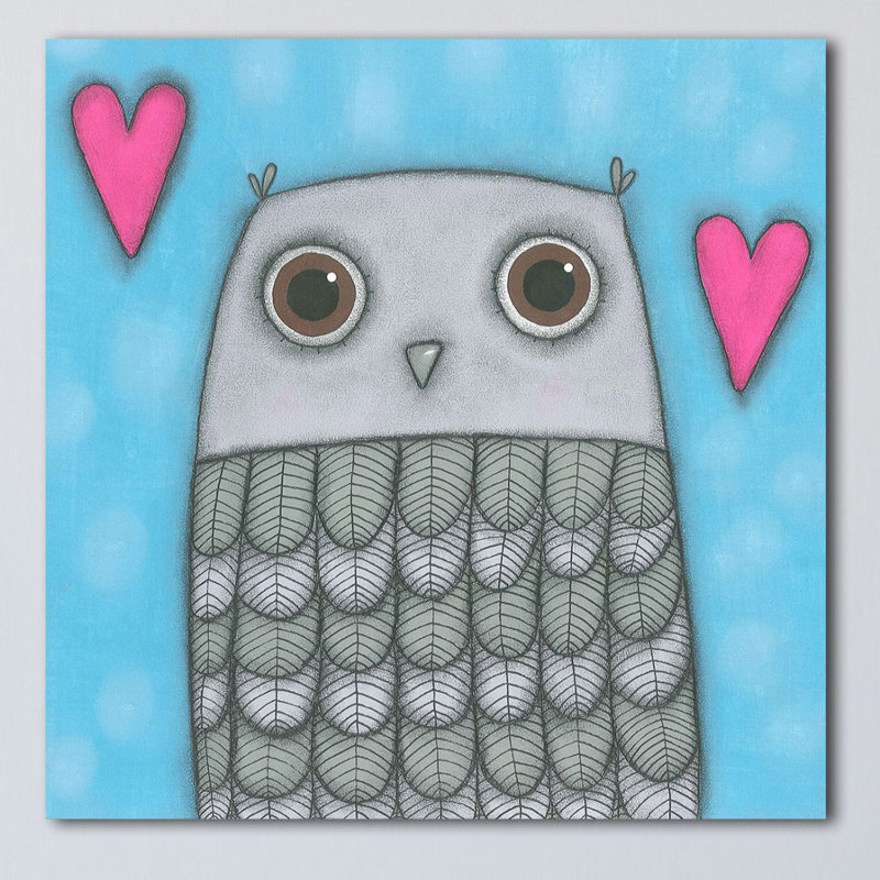 «Owl», reproduction sur toile tendue, H 48 po x l 48 po x P 1,5 po