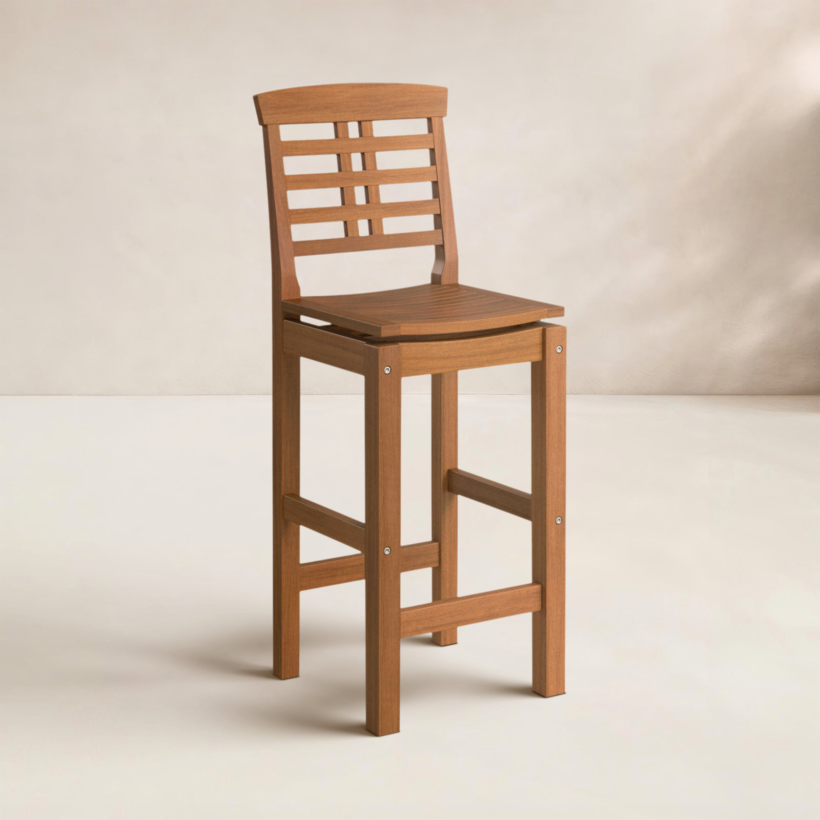 Benedetto 45'' Eucalyptus Outdoor Bar Stool