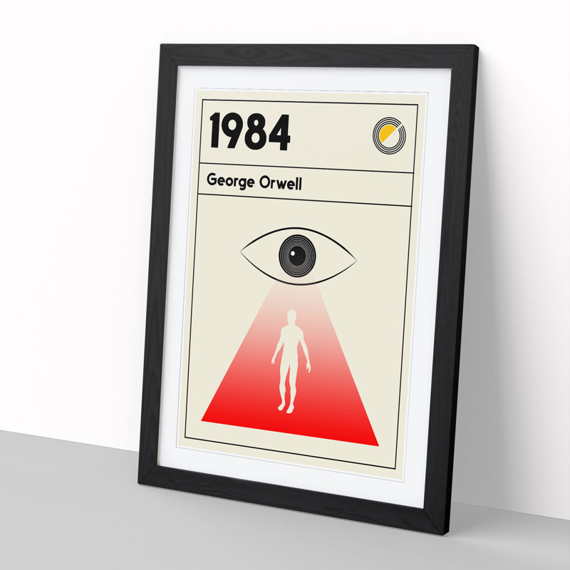 Book Cover 1984 George Orwell - Picture Frame Graphic Art, 65cm H x 48cm W x 2cm D, Black