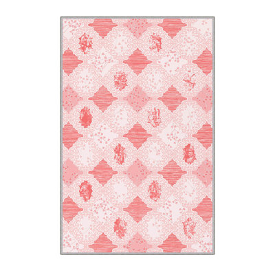 Stylish Hall Carpet, 2.6 x 6.6 Feet, 100% Polyester, 0.3 in Pile Height | Antibacterial, Non-Slip PVC Felt Dot Underside | 3D Digital Print, Machine Washable, Ideal for Entryway & Living Spaces