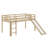 Twin Elevated Bed With Ladder And Slide Loft Design Including Safety Guardrails-1276369545