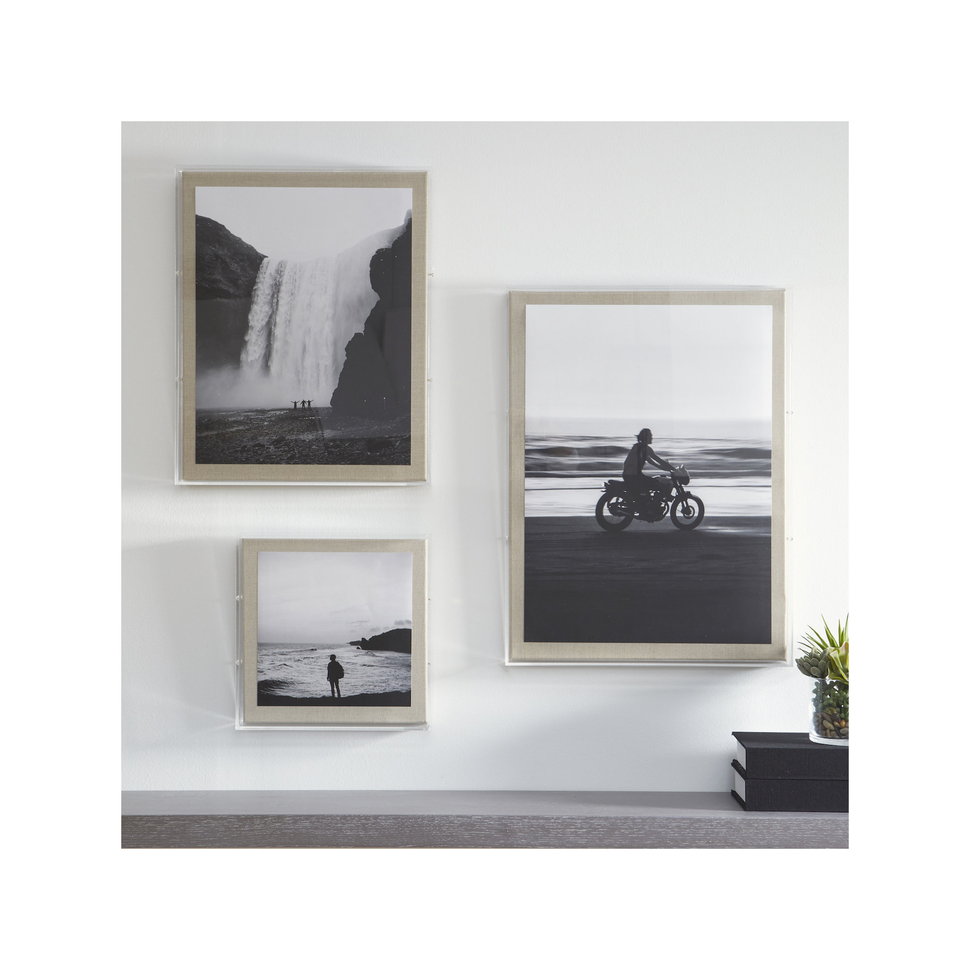 Modern Acrylic Shadowbox with Linen Canvas 3" Depth | UV Grade, 8" x 10"