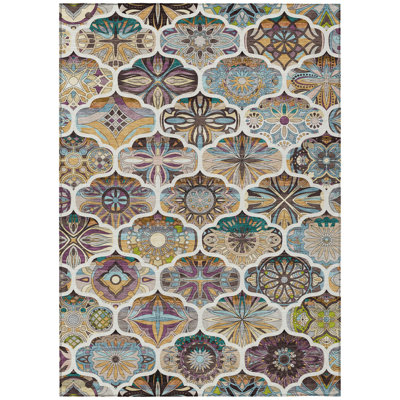 Machine Washable Indoor/Outdoor London ACN2257 Panels Rug