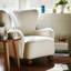 Repose-pieds rond en bois d'hévéa avec tissu non tissé Sagebrook Home Chic