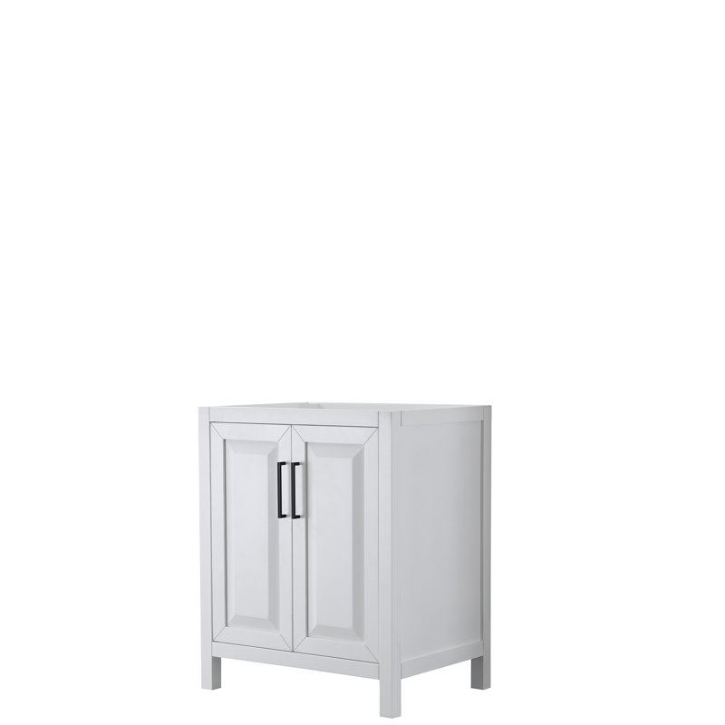 Base de meuble-lavabo simple 29 po Daria seulement, Blanc / noir mat