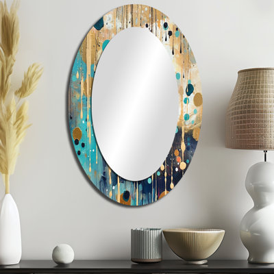 «I'm Take It Under considérer III» - Miroir décoratif ovale abstrait sur métal