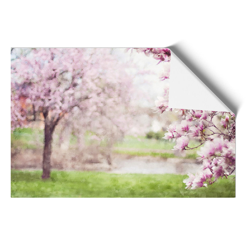 Magnolia Blossom Trees Painting - Frameless Print, 21cm H x 30cm W x 0.1cm D