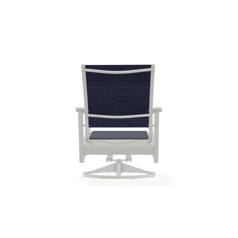 Wexler Outdoor Swivel Lounge Chair, Collect Indigo, Snow