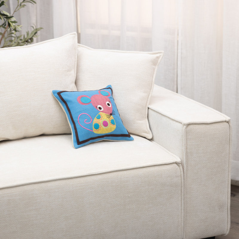 Coussin décoratif en laine de souris