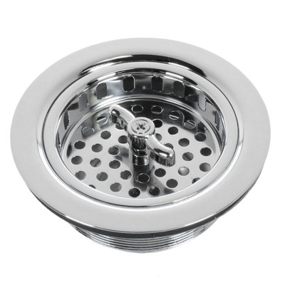 Kitchen Sink Drain Assembly with Twist Lock Basket Strainer