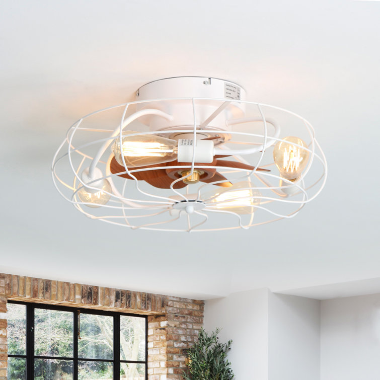 Hadiah 7 - Blade Flush Mount Ceiling Fan with Remote Control and Light Kit Included