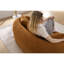 Chenille orange désossée incurvée 049s 2, amélioration, 3 coussins décoratifs, idéale pour le salon, le bureau, un appartement, un invité de l 65 po x l 39,4 po, boulochage, 30 mousses avec ressorts et tissu antidérapant