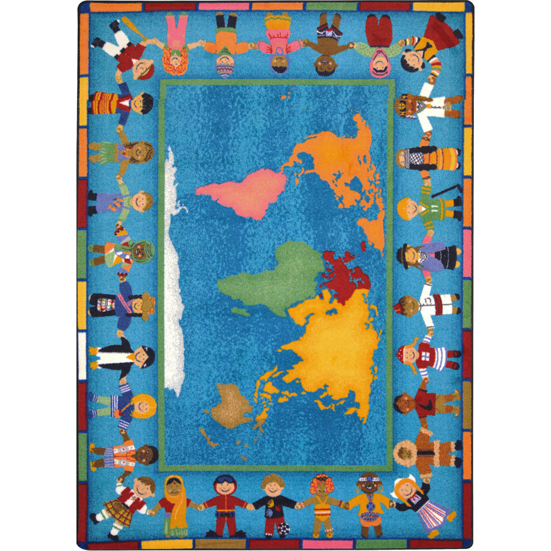 Hands Around The World Multi by Joy Carpets Area Rug, Rectangle 7'8" x 10'9"