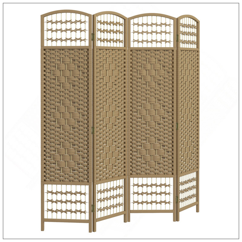 Paravent 3 panneaux, paravent, 5,6 pi, naturel, H 67 po x l 47,25 po x P 0,5 po, Bois naturel