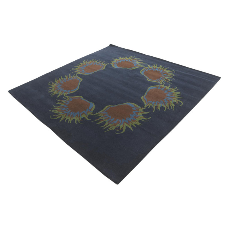 Tapis carré bleu marine Otto