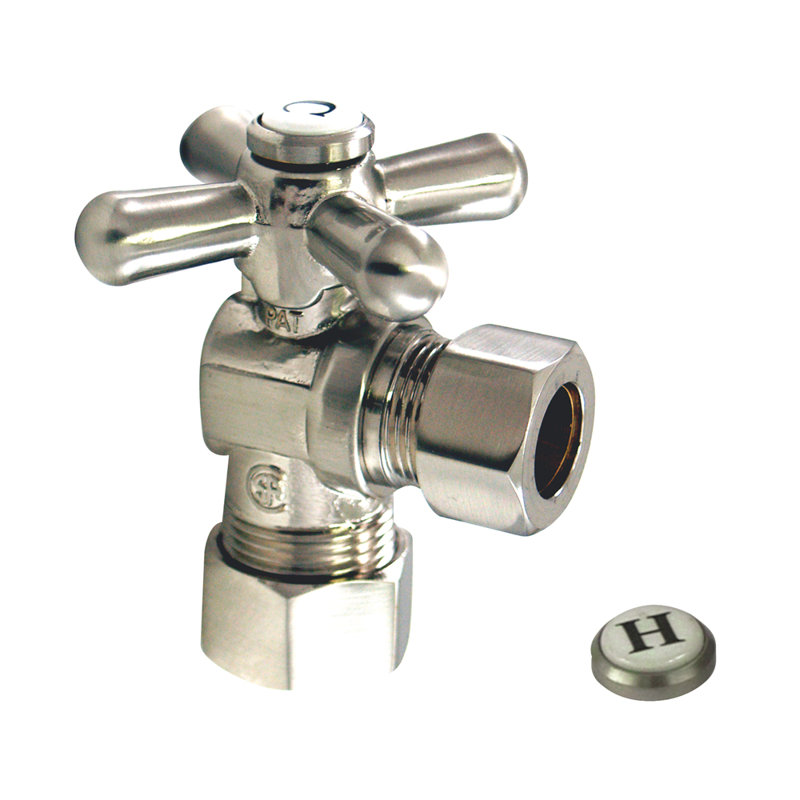Polished Brass Vintage Quarter-Turn Angle Stop Valve