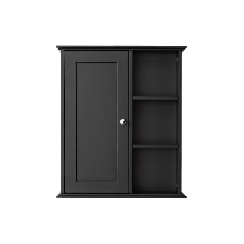 Armoire de salle de bain murale 23,6 po, Noir