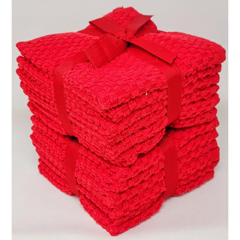 Withernsea Cotton Washcloth, Red