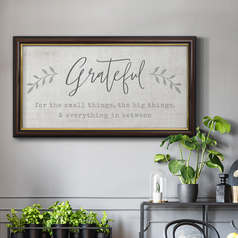 Art textuel sur toile, "Grateful For Everything", H 21 po x l 37 po x P 1 po