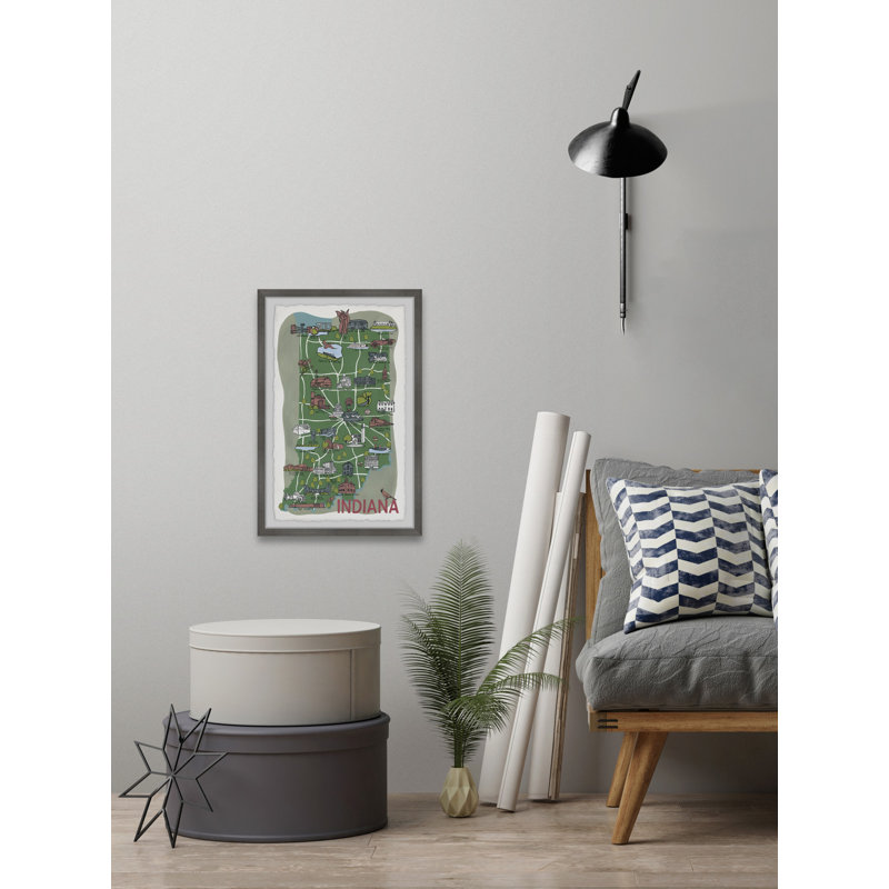 «Green Indiana Spots» par - Peinture encadrée, H 30 po x l 20 po x P 1,5 po