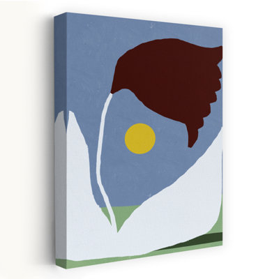 Abstrait fleur soleil abstrait, minimaliste, fleur moderne, art mural