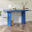 Uniquely Designed Oak Veneer Console Table With Distinctive Side Shapes-695121509