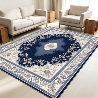 Tapis orientaux traditionnels de 1 pièce pour le salon, doux et confortables, adaptés à toutes les saisons, faciles à entretenir, tapis de sol intérieur lavable à la machine, sous la table de ferme convenant à la chambre à coucher, à la salle à manger, au couloir, au bureau, au patio, à la maison