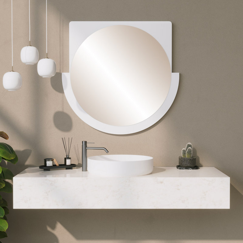 Miroir décoratif Cheylee, Blanc