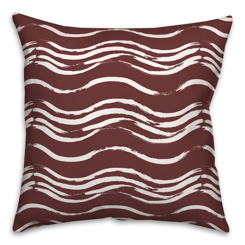 Coussin extérieur Black Waves, H 18 po x l 18 po, Marron
