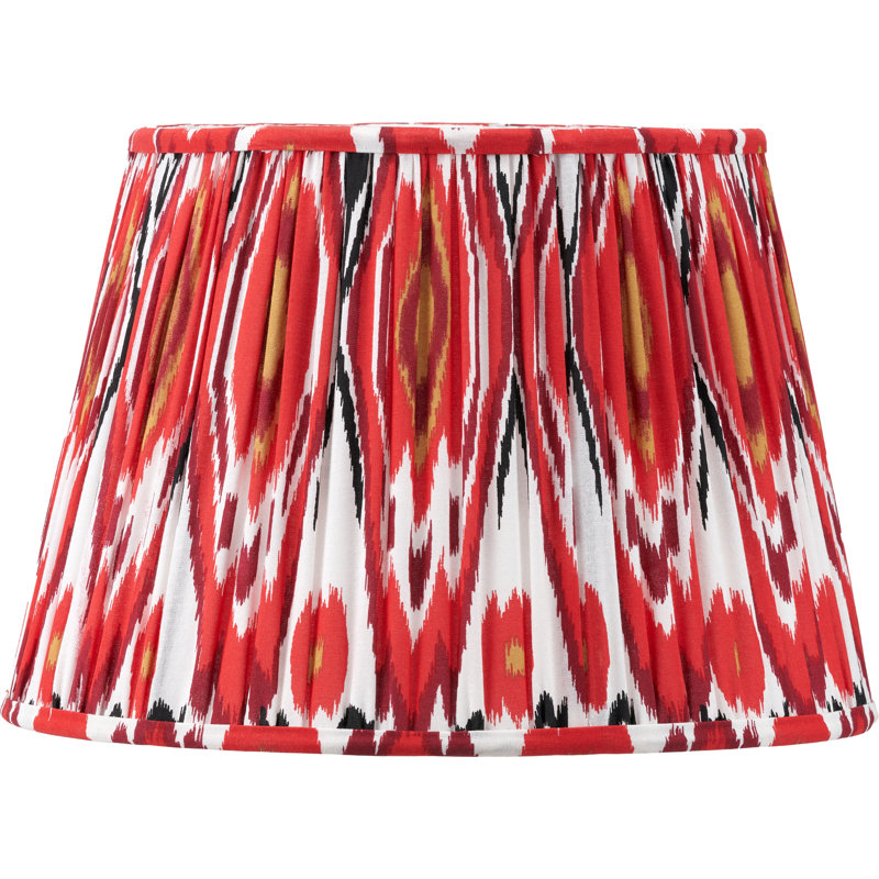 Pleated Cotton Cylinder Shade, Red, 24cm H x 35cm W x 35cm D