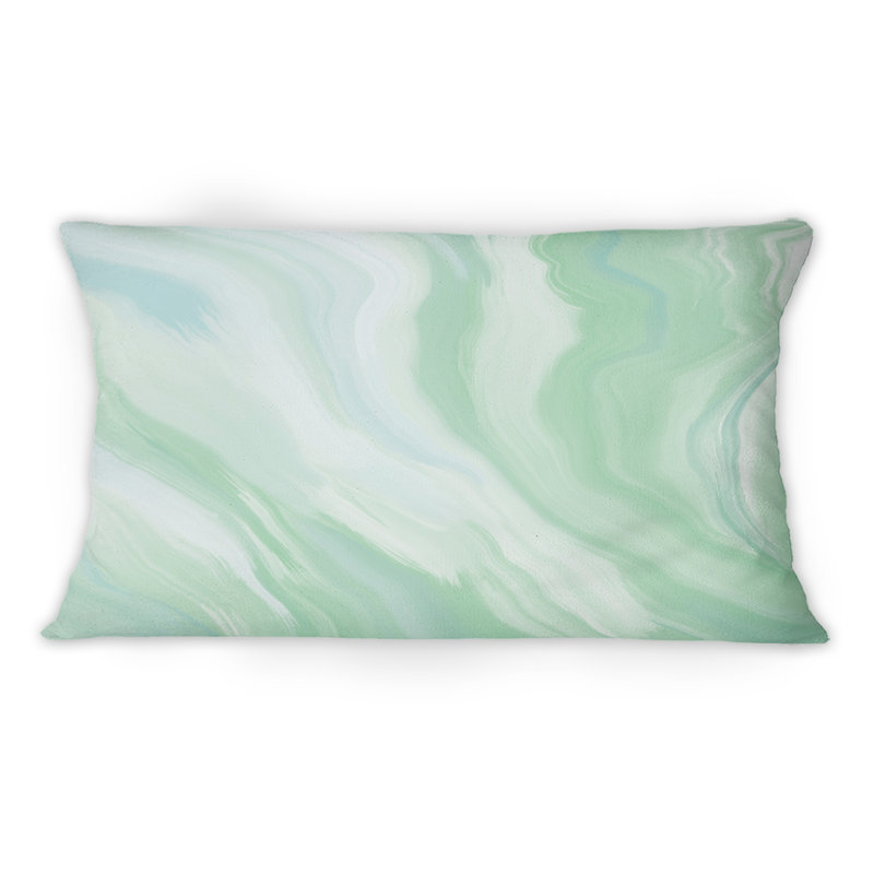 Coussin vert imprimé sarcelle vert sur onyx - imprimé moderne 1