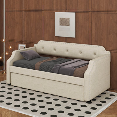 Twin Size Upholstered Daybed With Trundle
