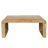 Elainea 36 Inch Coffee Table, Handcrafted Natural Acacia Wood, Rectangular Curved Waterfall Top