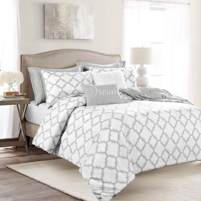 Ravello Pintuck Caroline Geo Microfiber Reversible Comforter Set