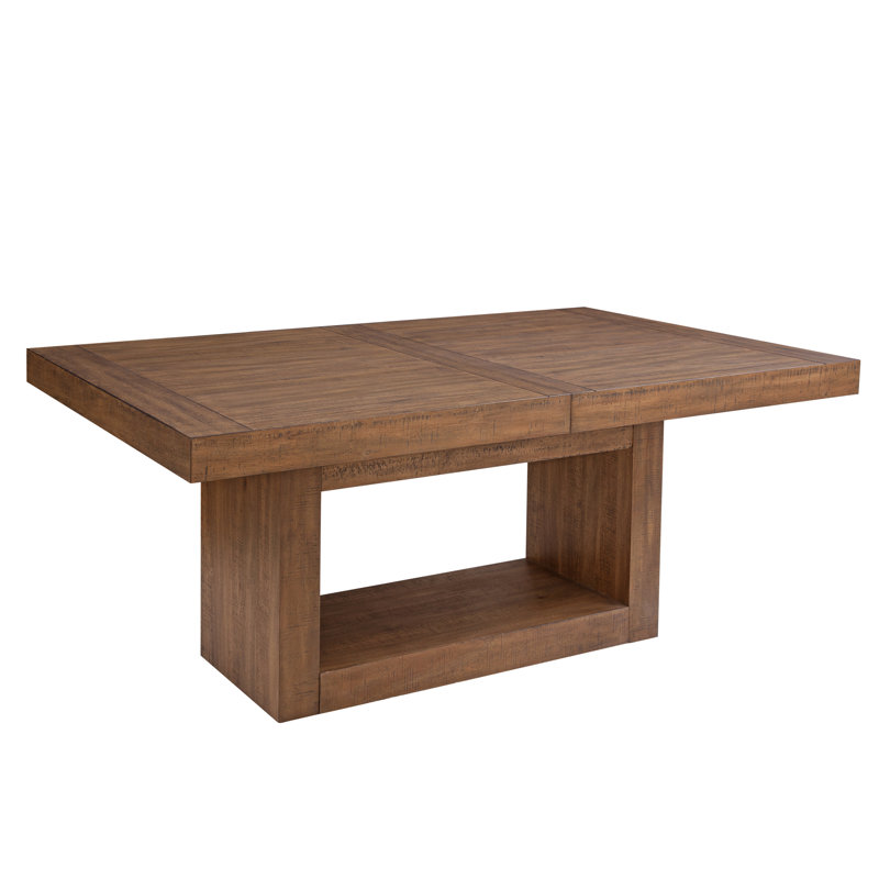 Kameah Extendable Solid Wood Base Dining Table, Toffee