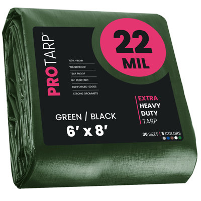 6 ft. x 8 ft. 22 Mil Heavy Duty Polyethylene Tarp, Waterproof, UV Resistant