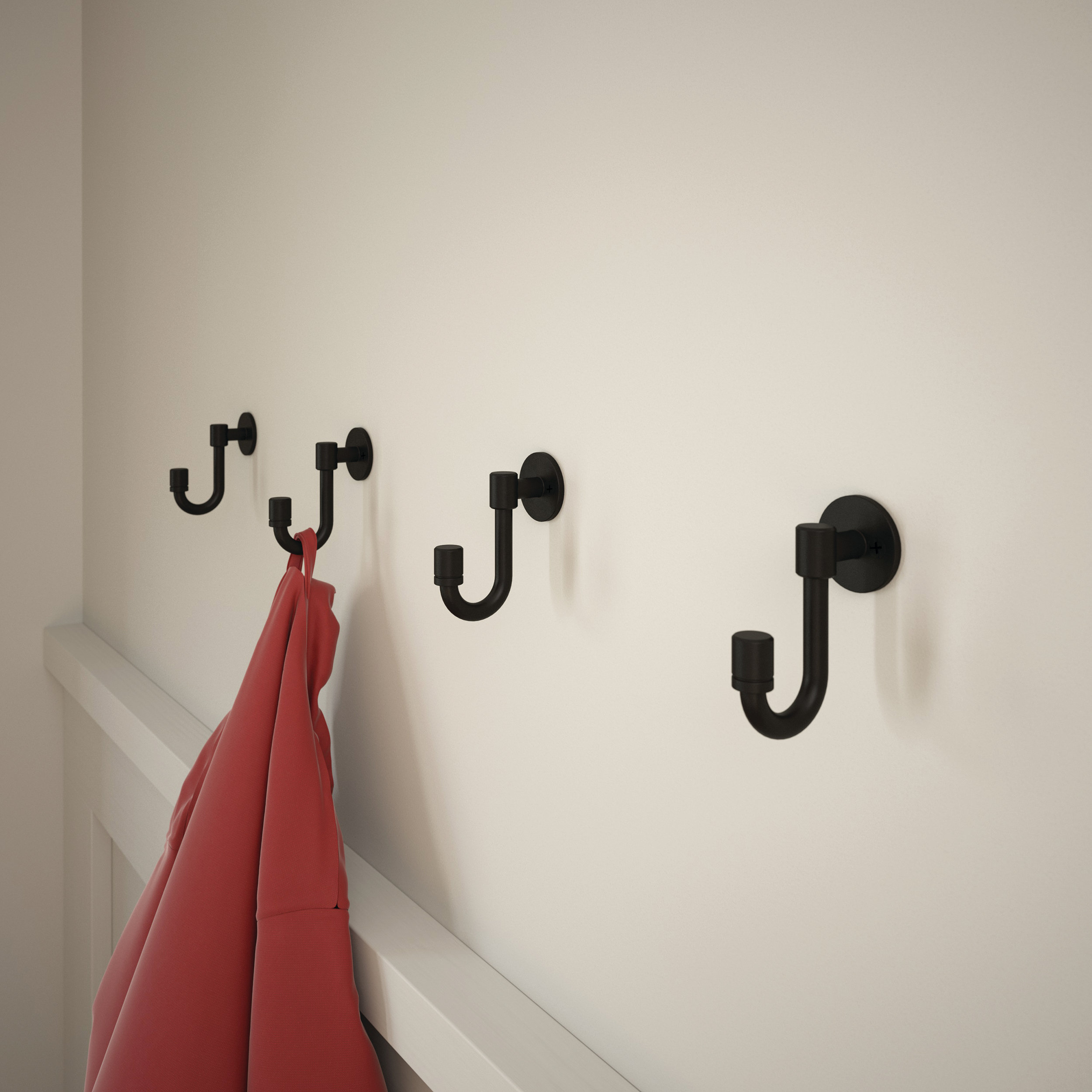  Franklin Brass Hook With 3 Prongs Wall Hooks 5-Pack