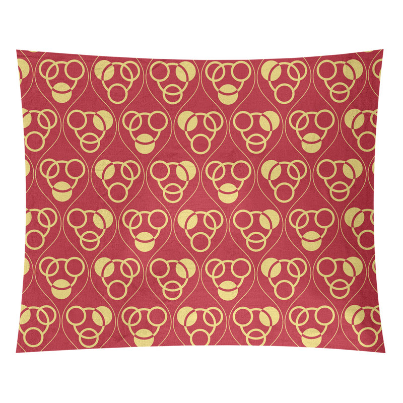 Tapisserie, H 51 po x l 60 po, Rouge/jaune